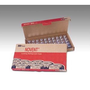 novent locking refrigerant cap