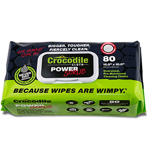 6500-080 - 80 PK CROCODILE CLOTH WHITE POWER SCRUB HUGE 10" X 15"