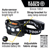 56048 - RECHARGEABLE HEADLAMP WITH FABRIC STRAP, 400 LUMENS, ALL-DAY RUN TIME