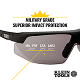 Standard Safety Glasses, Gray Lens