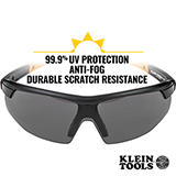 Standard Safety Glasses, Gray Lens